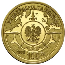 Złota moneta NBP 100 zł 400. Rocznica polskiego osadnictwa w Ameryce Północnej - image 2